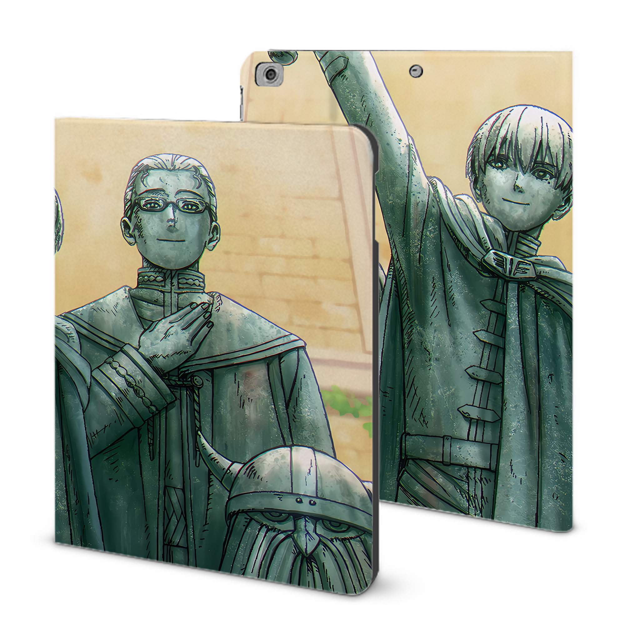 （画像用） 葬送のフリーレン Frieren IPad ケース ブック型 PUレザー TPU 耐衝撃 軽量 薄型 ペン収納なし 全面保護 IPad 各モデル対応